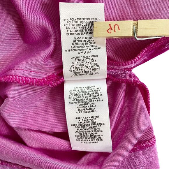 Ellen Tracy Shirt Womens Small Blouse Pink Velour/Velvet Flutter Sleeve Studded - Picture 9 of 10